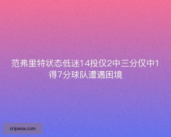 范弗里特状态低迷14投仅2中三分仅中1得7分球队遭遇困境