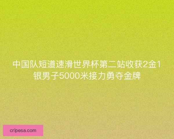 中国队短道速滑世界杯第二站收获2金1银男子5000米接力勇夺金牌