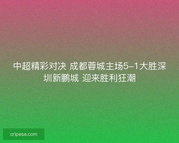 中超精彩对决 成都蓉城主场5-1大胜深圳新鹏城 迎来胜利狂潮