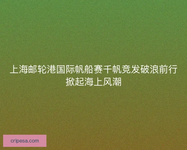 上海邮轮港国际帆船赛千帆竞发破浪前行掀起海上风潮