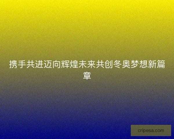 携手共进迈向辉煌未来共创冬奥梦想新篇章